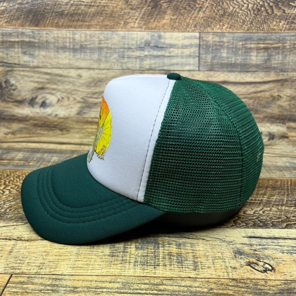 Rolling Stones Mens Trucker Hat Green Snapback World Tour Dragon 1978 Ball Cap - Picture 4 of 8